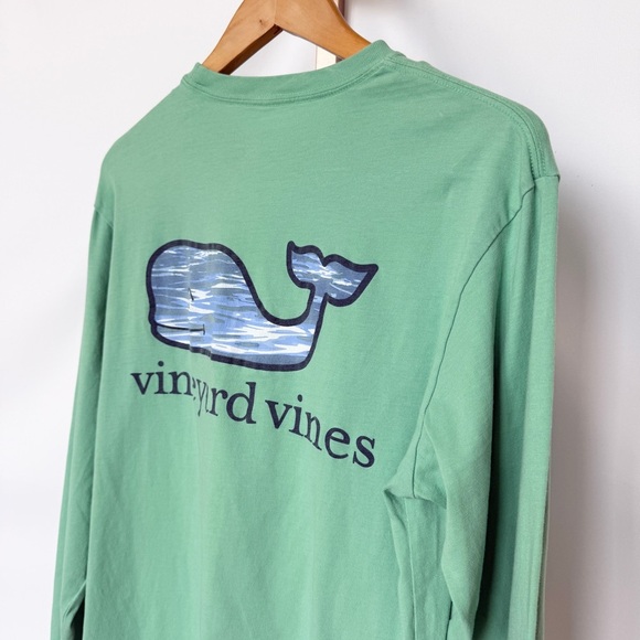 Vineyard Vines Unisex XS Green Long Sleeve Pocket Tee Casual Top Spring Cotton - Picture 6 of 9
